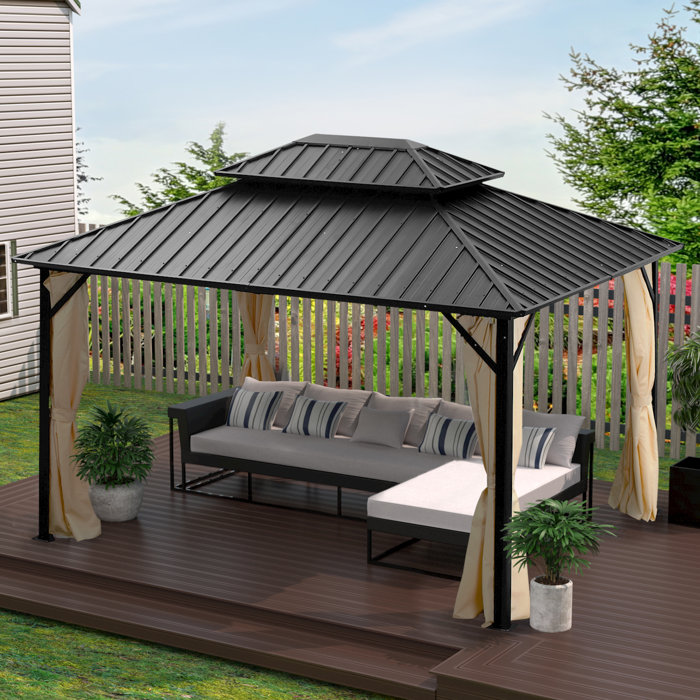 Zenova 12 Ft. W x 10 Ft. D Aluminum Patio Gazebo Wayfair